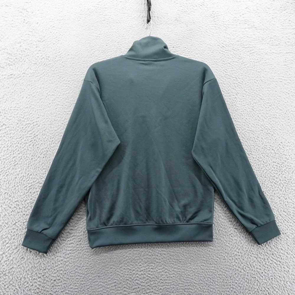 Adidas Originals Funnel Neck Track Top Mens Small Green White 1/4 Zip Pullover